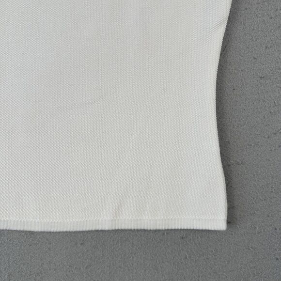 Worldly Things‎ Styltricot Knit Top Women’s 6 White Short Sleeve Scoop Neck - Picture 4 of 16